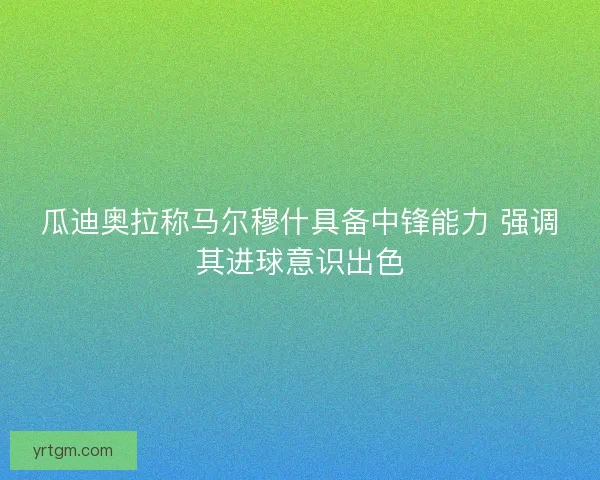 瓜迪奥拉称马尔穆什具备中锋能力 强调其进球意识出色