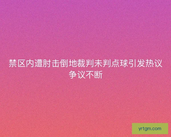 禁区内遭肘击倒地裁判未判点球引发热议争议不断