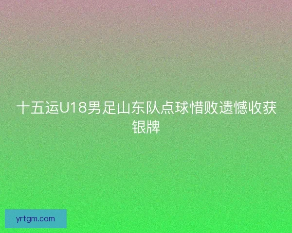 十五运U18男足山东队点球惜败遗憾收获银牌